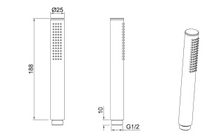 5.31020-31 PRIORITY Ручной душ, латунь, черн.мат (298817) - 2
