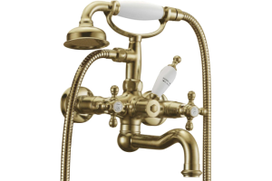 Смеситель для ванны Boheme Medici бронза с душевым комплектом и ручкой кристаллом Swarovski