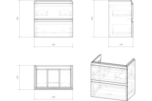 Тумба для комплекта Cersanit Moduo slim 60 - 2