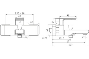 Смеситель BelBagno Terra TER VASM CRM для ванны - 2