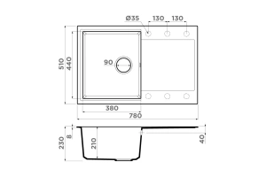 Мойка кухонная Omoikiri Daisen Tetogranit/бежевый (4993528) - 2