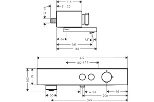 Смеситель для ванны с душем Hansgrohe ShowerTablet Select термостатический белый матовый - 2