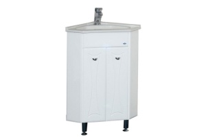 Тумба с раковиной Misty Лотос 40 белая глянцевая