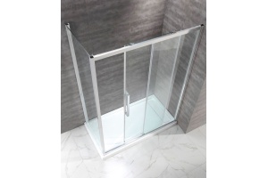 Душевой уголок Cezares Lux soft 130х90 хром стекло прозрачное - 2