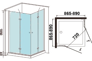 Душевой уголок Weltwasser WW200 200Q22- 90 90х90 хром (10000002932) - 3
