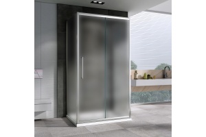 Душевой уголок Abber Schwarzer Diamant 130x60 профиль хром стекло матовое - 2