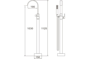 Смеситель Swedbe Spira 4003 напольный - 2