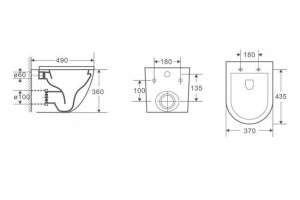 Унитаз подвесной Ceramalux белый, смыв AquaBlade (2197) - 2