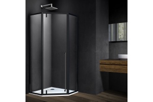 Душевой уголок Vincea Penta VSP-3P900CLB 90x90, профиль чёрный, стекло прозрачное