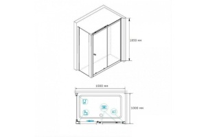 Душевой уголок RGW Classic CL-48 100x100 профиль хром стекло прозрачное - 3