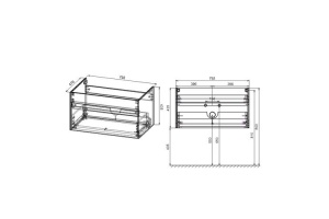 Тумба под раковину Vincea Chiara 80 серое дерево - 3