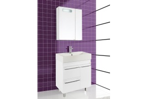 Тумба с раковиной Vod-Ok Мальта 70 с ящиками, белая - 2