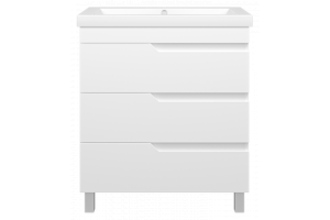 Тумба под раковину Misty Софт 75 белая глянцевая