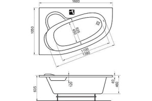Акриловая ванна Ravak Asymmetric 160 L - 2