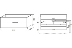 Тумба для комплекта Jacob Delafon Vivienne EB1509-N18-N18 ручки хром - 3