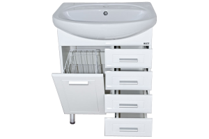 Тумба под раковину Misty Стелла 65 белая глянцевая - 2