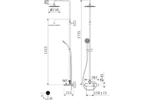 Душевая стойка Cezares Leaf LEAF-CVDA-23-NOP - 2
