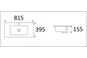 Раковина встраиваемая CeramaLux N 81.5 см белый (9393-80) - 2