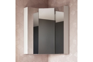 Угловой зеркальный шкаф STWORKI Лунд 60 белый, навесной, белый, российский