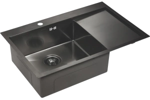 Мойка кухонная Paulmark Atlan 78 L темный хром - 2