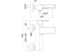 Смеситель Paffoni Ringo RIN022NO для ванны - 2