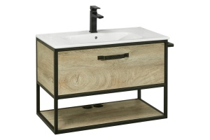 Комплект мебели Aquaton Лофт Фабрик 80 с раковиной Victoria 80 светлое дерево  - 2