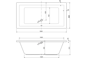 Акриловая ванна Cezares Plane 180х80 (PLANE-180-80-49-W37) - 3