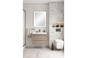 PLATINO База под раковину подвесная с двумя выкатными ящиками, Капучино матовый AM-Platino-580-2C-SO-CM