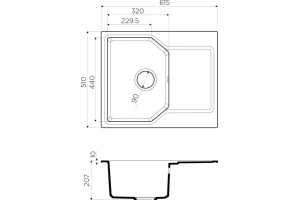 Мойка кухонная Omoikiri Yonaka 61-BE ваниль - 3
