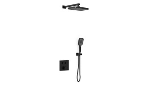 Душевой комплект Vincea с термостатом черный матовый