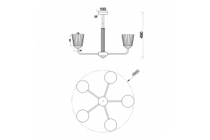 Люстра на штанге Escada Noble 685/5PL - 2