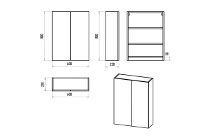 Шкаф-пенал Misty Поло 60 черный матовый - 3
