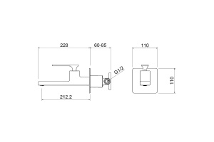 Смеситель для раковины встроенный Timo Torne черный - 2