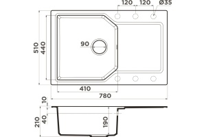 Мойка кухонная Omoikiri Yonaka 78 leningrad grey - 3