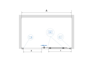 Душевая дверь 120*195 RGW PA-14 G Золото/Прозрачное/6 мм (118-122) (EasyClean) - 3