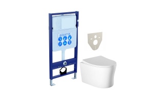 SET AQUATEK НИКА (рама AQUATEK Standard INS-0000012(без клавиши и крепежа)+унитаз НИКА AQ2009-00 с тонким сиденьем soft-close