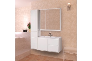 Тумба с раковиной Misty Барселона 90 белая эмаль - 2