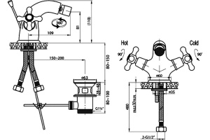Смеситель для биде Cezares Retro хром (RETRO-C-BS1-01) - 2