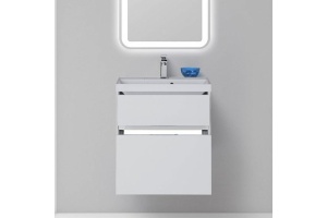 Тумба с раковиной Aquanet Латина 60 2 ящика белая