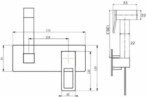 Гигиенический душ Boheme Q со смесителем черный - синий - 2