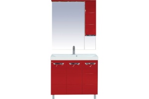 Зеркало-шкаф Misty Петра 90 R красная эмаль - 2