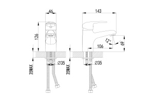Смеситель для раковины Lemark Pramen хром (LM3306C) - 2