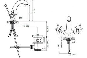 Смеситель Cezares Golf GOLF-LS1-03/24 для раковины - 2
