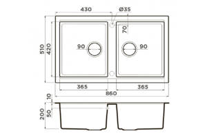 Мойка кухонная Omoikiri Tedori Tetogranit/Leningrad grey (4993572) - 2