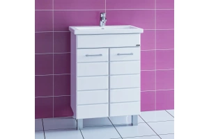 Тумба с раковиной напольная Санта Омега 60 белый