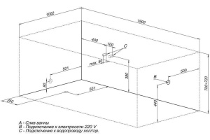 Акриловая ванна Aquanet Vega 189.7x100.2 см (00204046) - 2
