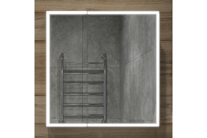 Зеркало-шкаф STWORKI Стокгольм МВК082 80, с подсветкой, прямоугольное, белое, в стиле лофт, навесное