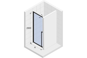 Душевая дверь в нишу Riho Lucid GD101 100 см, профиль черный - 3