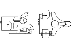 Смеситель Cezares Elite ELITE-VM-03/24-Bi для ванны с душем - 2
