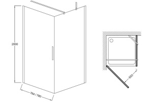 Душевая дверь в нишу Jacob Delafon Contra E22T81-BL профиль черный - 3